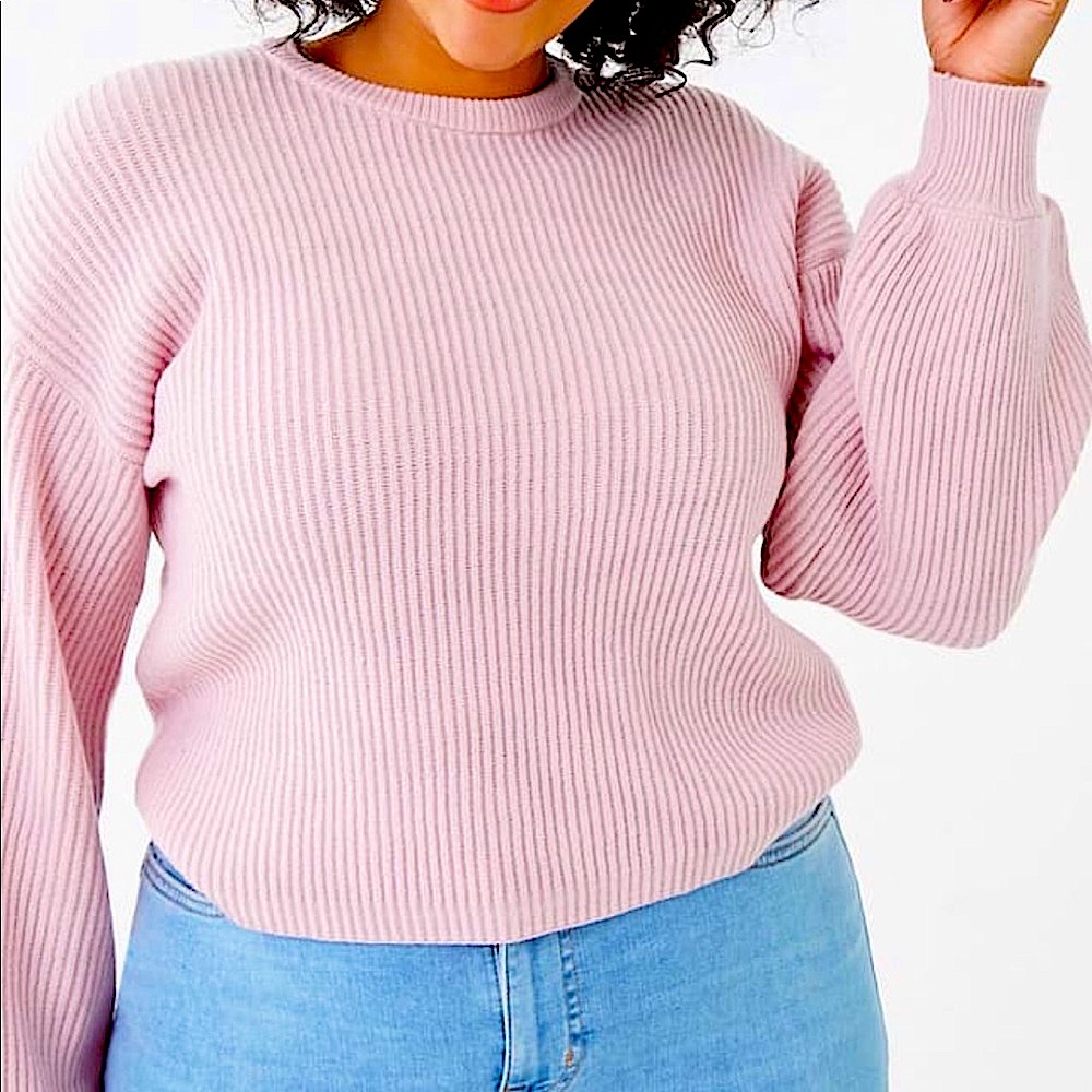 Plus Size Balloon Sleeve Mauve Sweater Forever 21